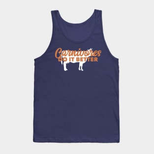 Carnivores Do It Better Funny Meat Eater Cows Pigs Non Vegan Tank Top